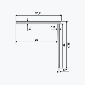 TEMPOLISTEL® B107 Ukončovací profil pro sádrokartonové desky BA25 - Obrázek 2